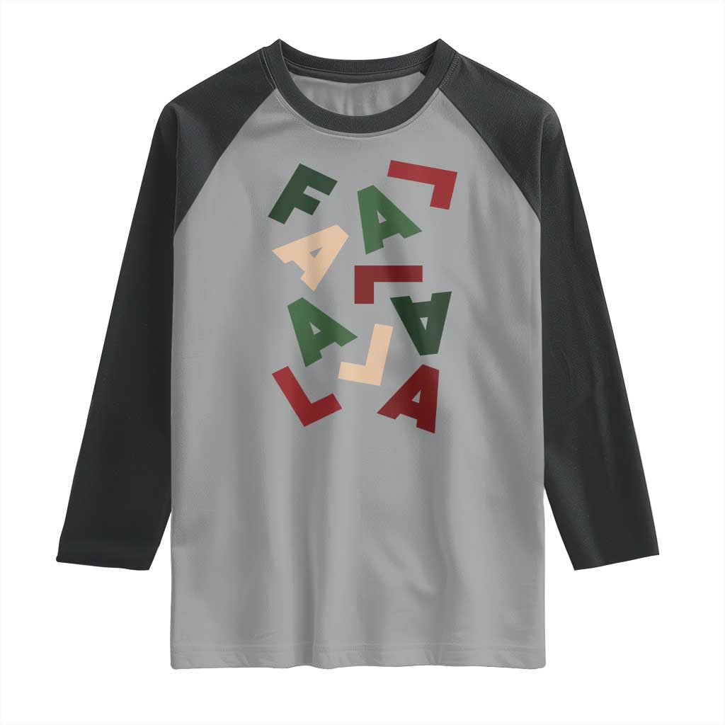 Funny Fa La La 8 Christmas Carol Holiday Raglan Shirt TS11 Sport Gray Black Print Your Wear