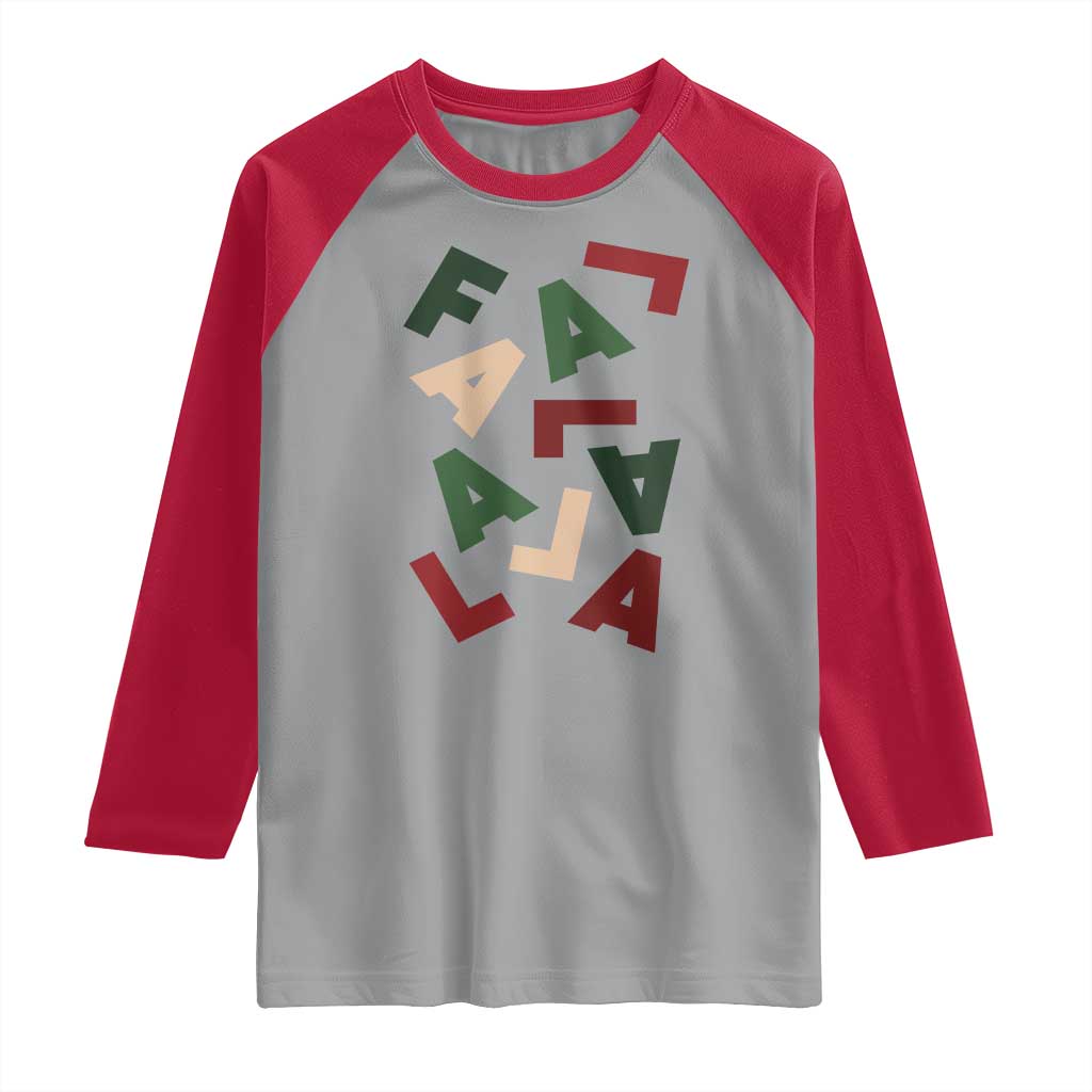 Funny Fa La La 8 Christmas Carol Holiday Raglan Shirt TS11 Sport Gray Red Print Your Wear