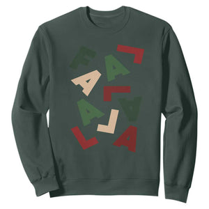 Funny Fa La La 8 Christmas Carol Holiday Sweatshirt TS11 Dark Forest Green Print Your Wear