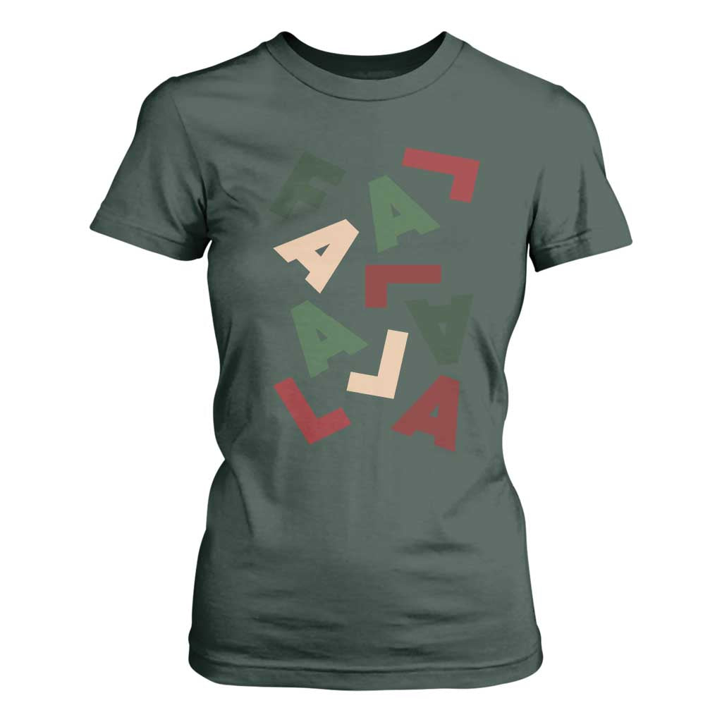 Funny Fa La La 8 Christmas Carol Holiday T Shirt For Women TS11 Dark Forest Green Print Your Wear