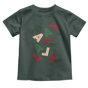 Funny Fa La La 8 Christmas Carol Holiday Toddler T Shirt TS11 Dark Forest Green Print Your Wear