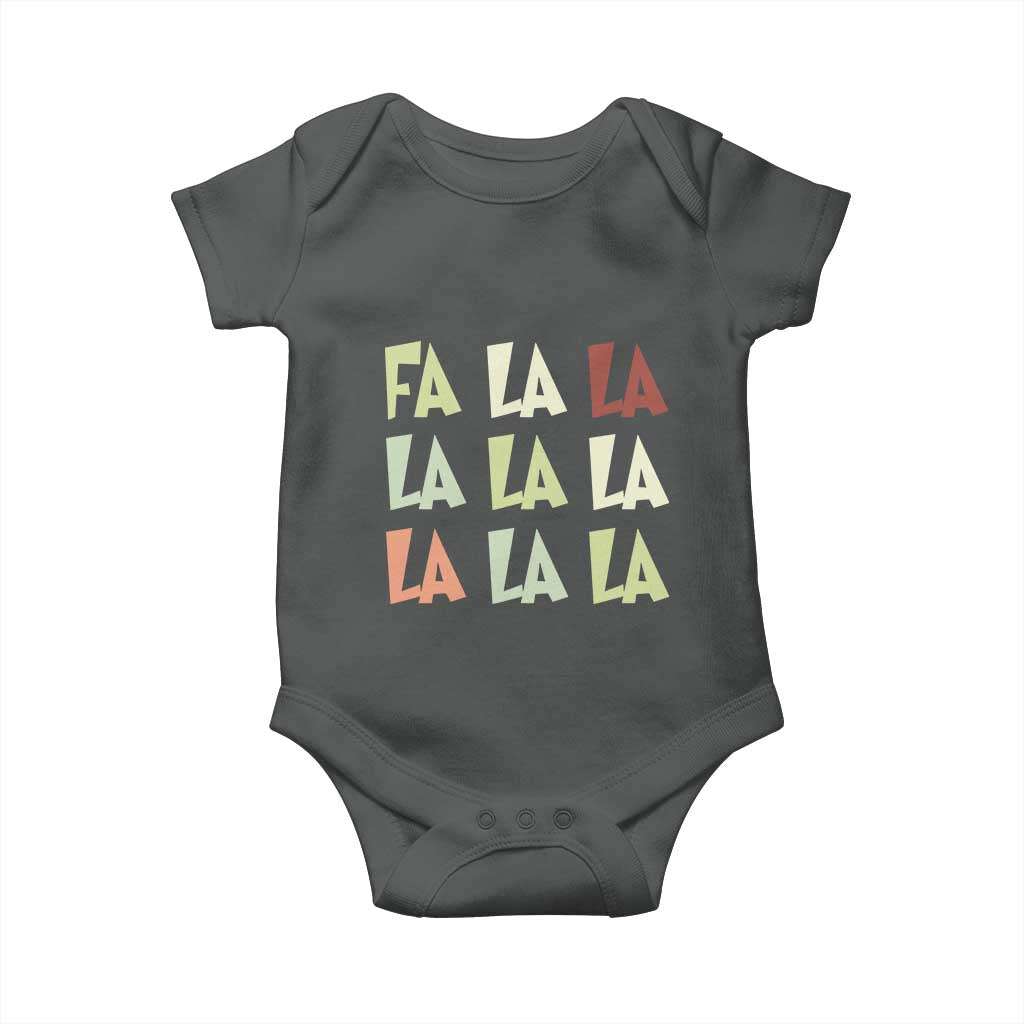Funny Fa La La 8 Christmas Carol Song Holiday Baby Onesie TS11 Dark Heather Print Your Wear
