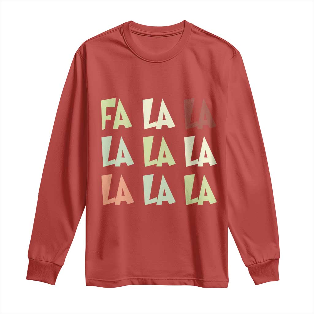 Funny Fa La La 8 Christmas Carol Song Holiday Long Sleeve Shirt TS11 Red Print Your Wear