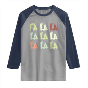 Funny Fa La La 8 Christmas Carol Song Holiday Raglan Shirt TS11 Sport Gray Navy Print Your Wear