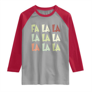 Funny Fa La La 8 Christmas Carol Song Holiday Raglan Shirt TS11 Sport Gray Red Print Your Wear