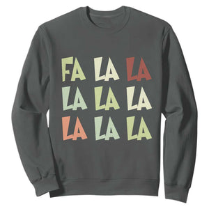 Funny Fa La La 8 Christmas Carol Song Holiday Sweatshirt TS11 Dark Heather Print Your Wear