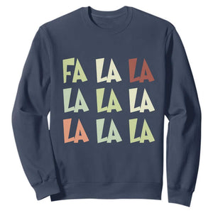 Funny Fa La La 8 Christmas Carol Song Holiday Sweatshirt TS11 Navy Print Your Wear