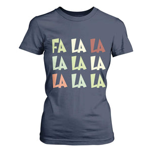Funny Fa La La 8 Christmas Carol Song Holiday T Shirt For Women TS11 Navy Print Your Wear