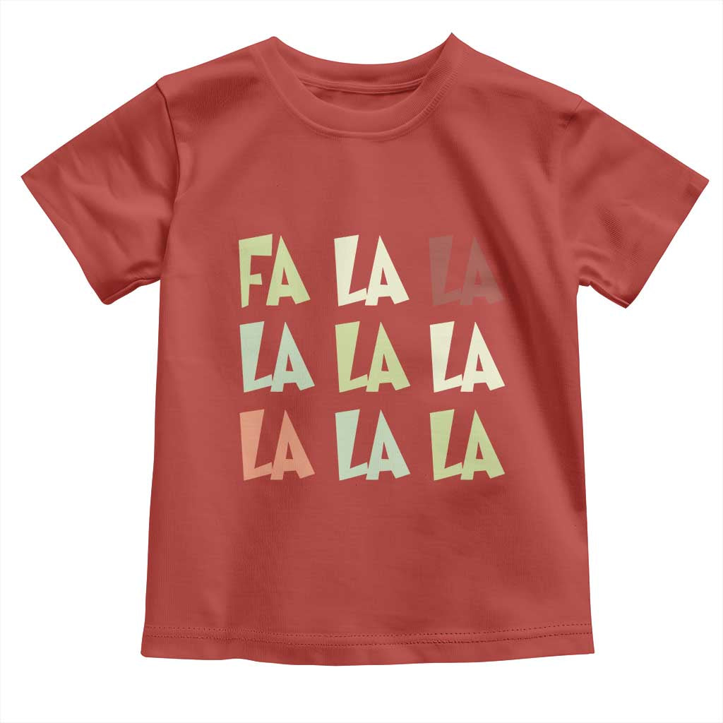 Funny Fa La La 8 Christmas Carol Song Holiday Toddler T Shirt TS11 Red Print Your Wear