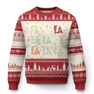 Funny Fa La La 8 Xmas Carol Song Holiday Ugly Christmas Sweater TS11 Red Print Your Wear