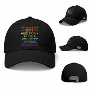 Funny LGBT Christmas Baseball Cap Don't We Now Our Gay Apparel Rainbow Unicorn TS11 Baseball Cap Universal Fit Black Print Your Wear