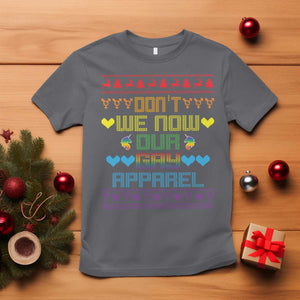 Funny LGBT Christmas T Shirt Don't We Now Our Gay Apparel Rainbow Unicorn TS11 Charcoal Print Your Wear