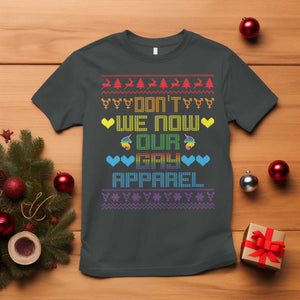Funny LGBT Christmas T Shirt Don't We Now Our Gay Apparel Rainbow Unicorn TS11 Dark Heather Print Your Wear