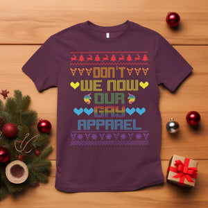Funny LGBT Christmas T Shirt Don't We Now Our Gay Apparel Rainbow Unicorn TS11 Maroon Print Your Wear