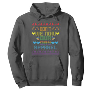Funny LGBT Christmas Hoodie Don't We Now Our Gay Apparel Rainbow Unicorn TS11 Dark Heather Print Your Wear