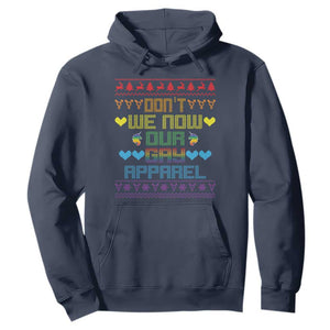 Funny LGBT Christmas Hoodie Don't We Now Our Gay Apparel Rainbow Unicorn TS11 Navy Print Your Wear