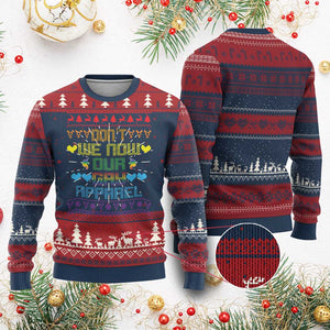Funny LGBT Xmas Ugly Christmas Sweater Don't We Now Our Gay Apparel Rainbow Unicorn TS11 Burgundy Print Your Wear