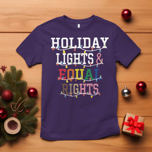 Funny Feminist LGBT Christmas T Shirt Holiday Lights And Equal Rights Led Lights TS11 Purple Print Your Wear