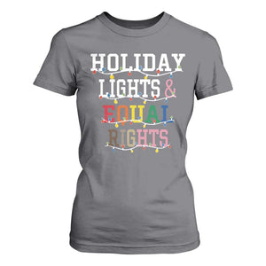 Funny Feminist LGBT Christmas T Shirt For Women Holiday Lights And Equal Rights Led Lights TS11 Charcoal Print Your Wear
