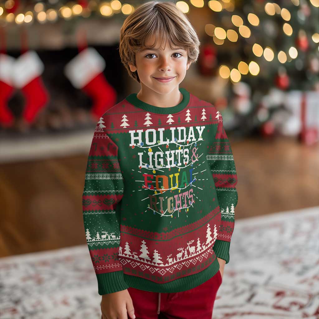 Funny Feminist LGBT Xmas Ugly Christmas Sweater Holiday Lights And Equal Rights Led Lights TS11 Christmas Print Your Wear