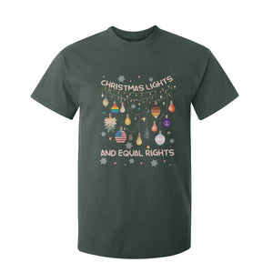 Christmas Lights And Equal Rights LGBTQ T Shirt For Kid TS11 Dark Forest Green Print Your Wear