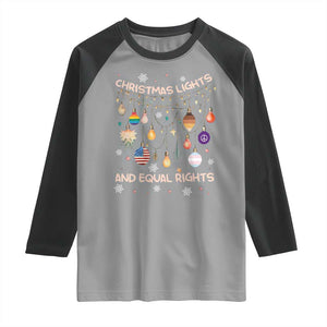 Christmas Lights And Equal Rights LGBTQ Raglan Shirt TS11 Sport Gray Black Print Your Wear