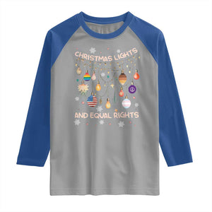 Christmas Lights And Equal Rights LGBTQ Raglan Shirt TS11 Sport Gray Royal Print Your Wear