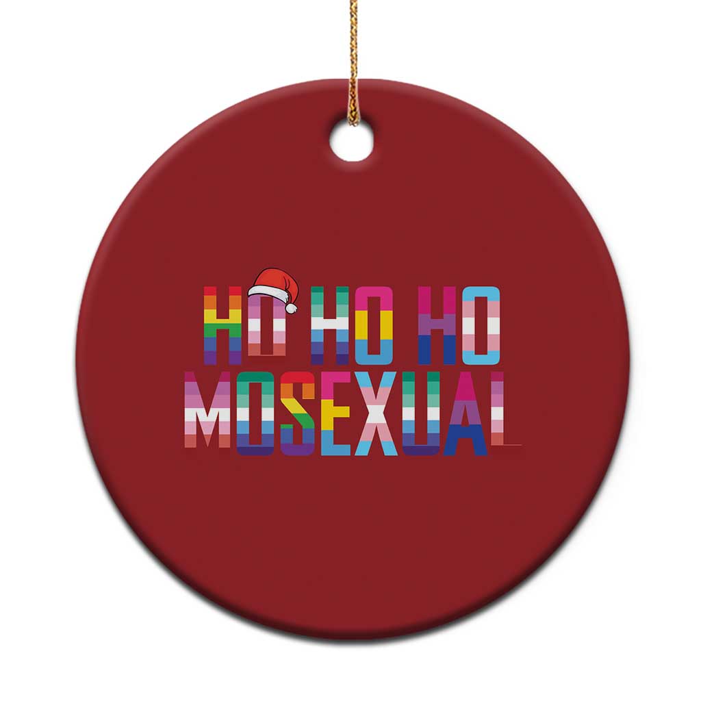 Funny LGBT Xmas Christmas Ornament Ho Ho Ho Mosexual LGBT Flag TS11 Print Your Wear