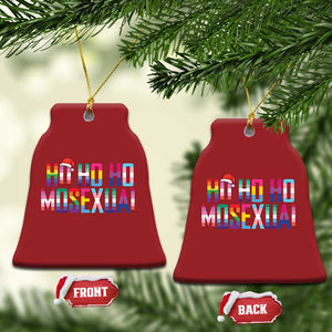 Funny LGBT Xmas Christmas Ornament Ho Ho Ho Mosexual LGBT Flag TS11 Bell Flake Red Print Your Wear