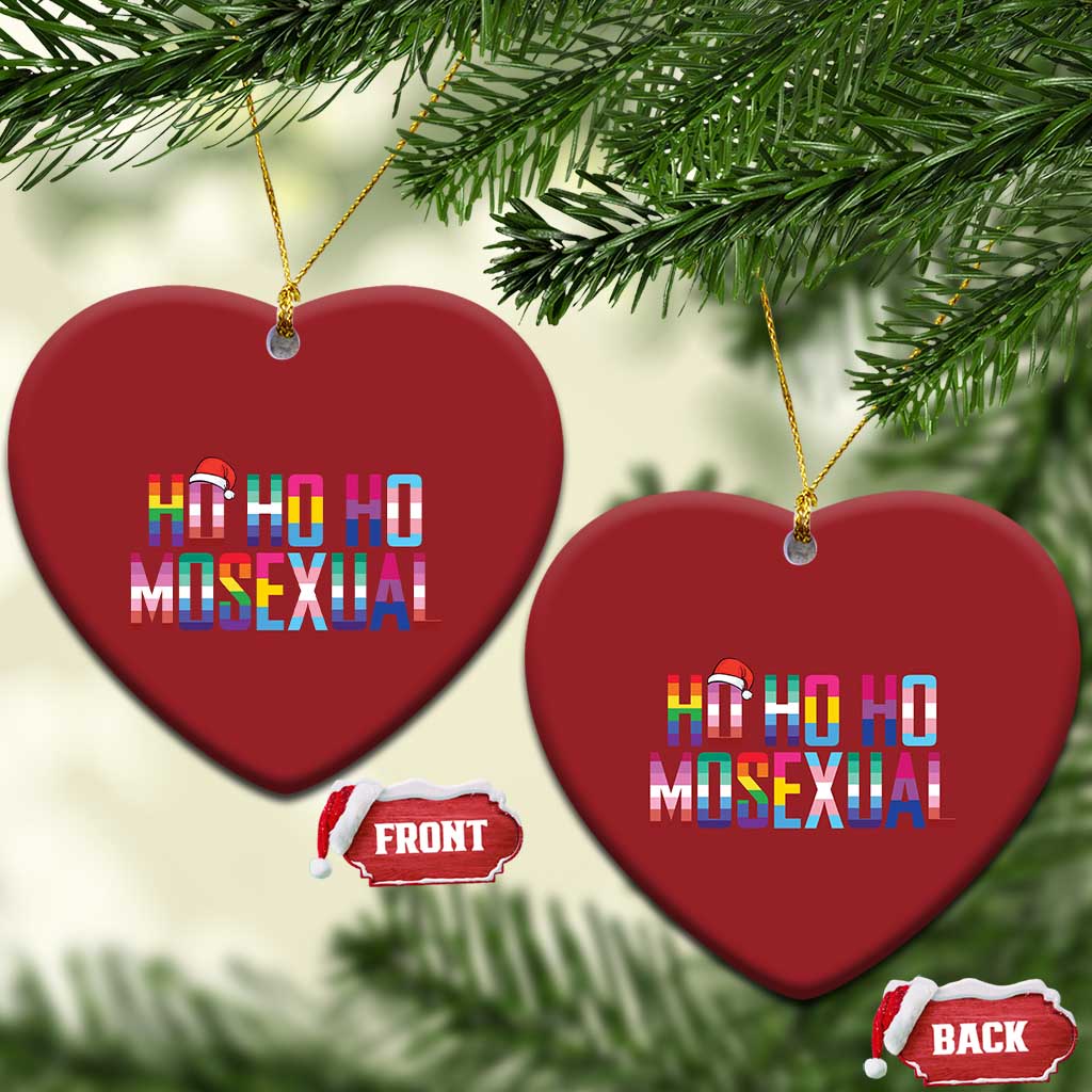 Funny LGBT Xmas Christmas Ornament Ho Ho Ho Mosexual LGBT Flag TS11 Heart Red Print Your Wear
