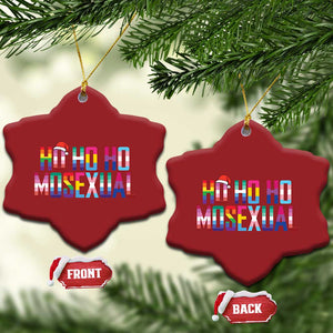 Funny LGBT Xmas Christmas Ornament Ho Ho Ho Mosexual LGBT Flag TS11 Snow Flake Red Print Your Wear