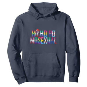 Funny LGBT Christmas Hoodie Ho Ho Ho Mosexual LGBT Flag TS11 Navy Print Your Wear