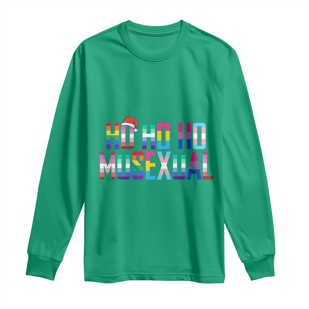 Funny LGBT Christmas Long Sleeve Shirt Ho Ho Ho Mosexual LGBT Flag TS11 Irish Green Print Your Wear