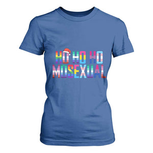 Funny LGBT Christmas T Shirt For Women Ho Ho Ho Mosexual LGBT Flag TS11 Royal Blue Print Your Wear
