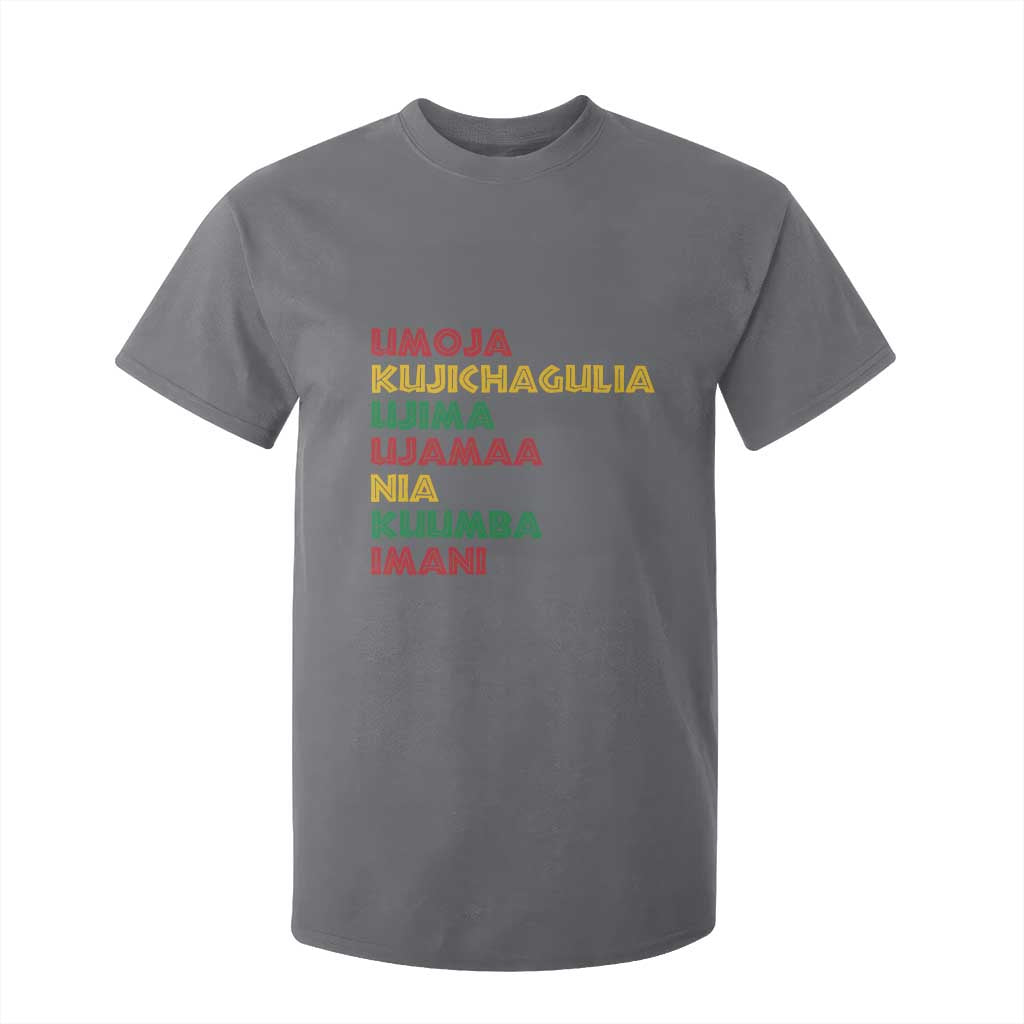 Seven Principles Of Kwanzaa African Nguzo Saba T Shirt For Kid TS11 Charcoal Print Your Wear