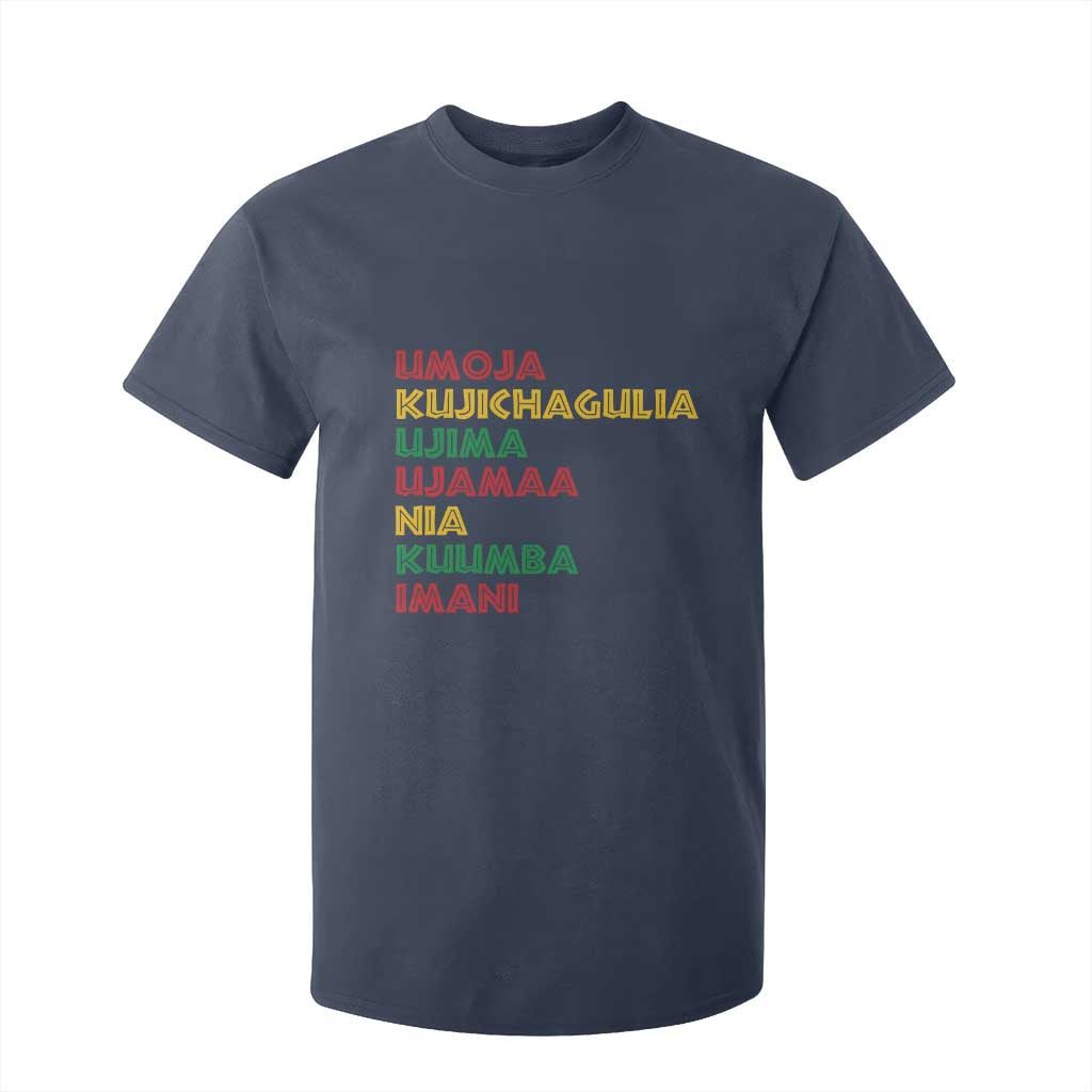 Seven Principles Of Kwanzaa African Nguzo Saba T Shirt For Kid TS11 Navy Print Your Wear