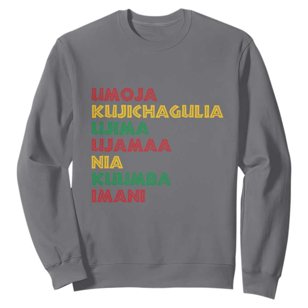 Seven Principles Of Kwanzaa African Nguzo Saba Sweatshirt TS11 Charcoal Print Your Wear