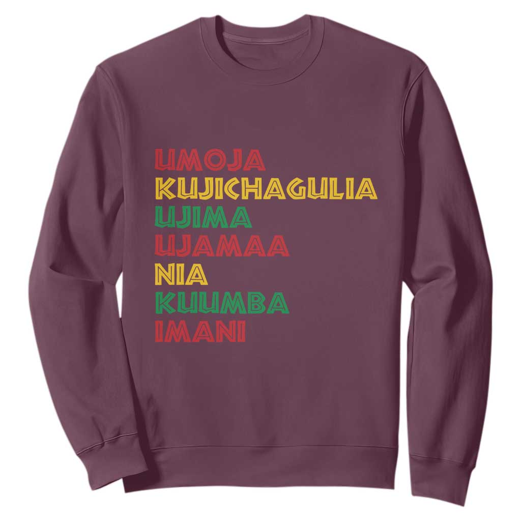 Seven Principles Of Kwanzaa African Nguzo Saba Sweatshirt TS11 Maroon Print Your Wear