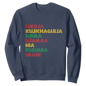 Seven Principles Of Kwanzaa African Nguzo Saba Sweatshirt TS11 Navy Print Your Wear