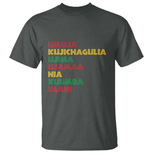 Seven Principles Of Kwanzaa African Nguzo Saba T Shirt TS11 Dark Heather Print Your Wear