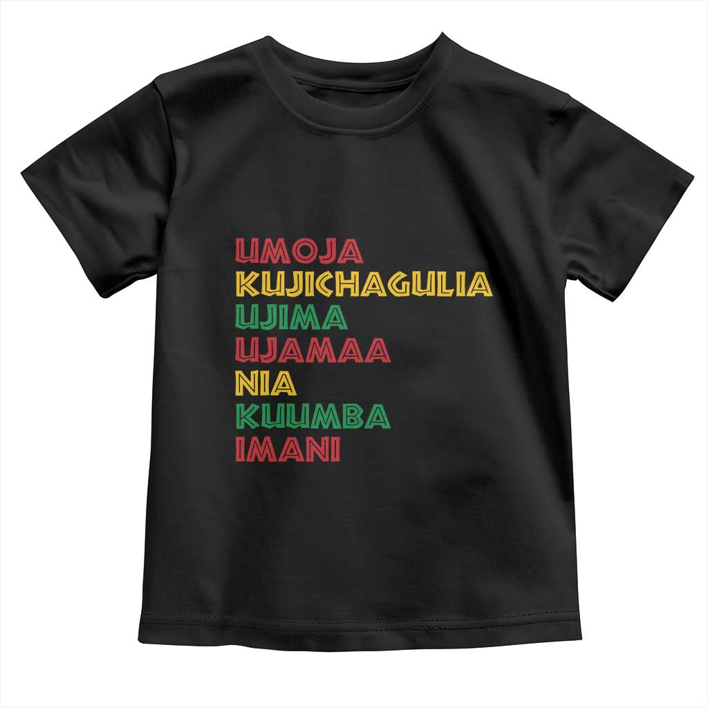 Seven Principles Of Kwanzaa African Nguzo Saba Toddler T Shirt TS11 Black Print Your Wear
