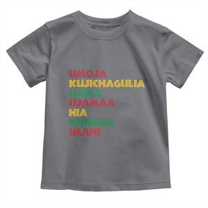 Seven Principles Of Kwanzaa African Nguzo Saba Toddler T Shirt TS11 Charcoal Print Your Wear