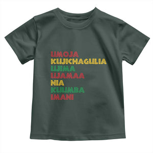Seven Principles Of Kwanzaa African Nguzo Saba Toddler T Shirt TS11 Dark Forest Green Print Your Wear