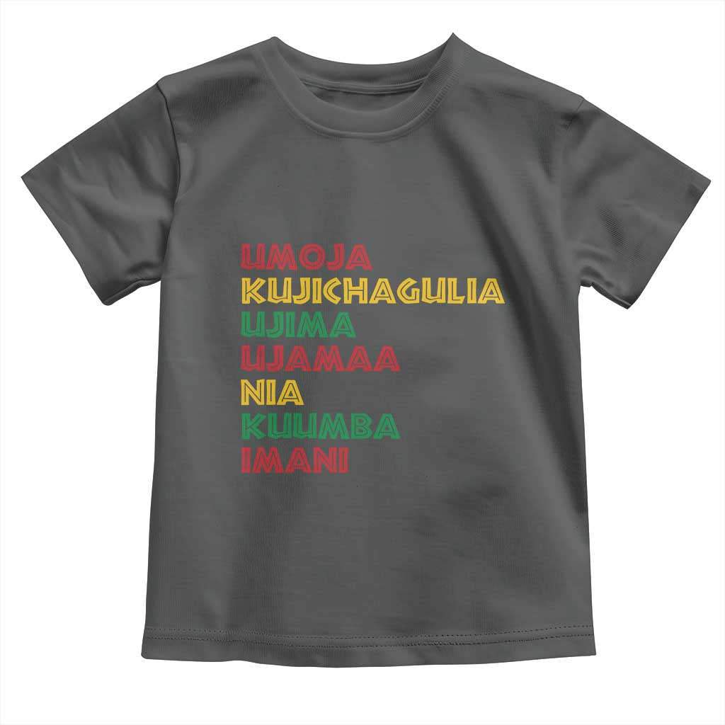 Seven Principles Of Kwanzaa African Nguzo Saba Toddler T Shirt TS11 Dark Heather Print Your Wear