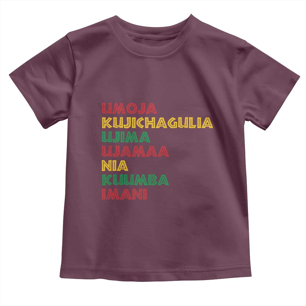 Seven Principles Of Kwanzaa African Nguzo Saba Toddler T Shirt TS11 Maroon Print Your Wear