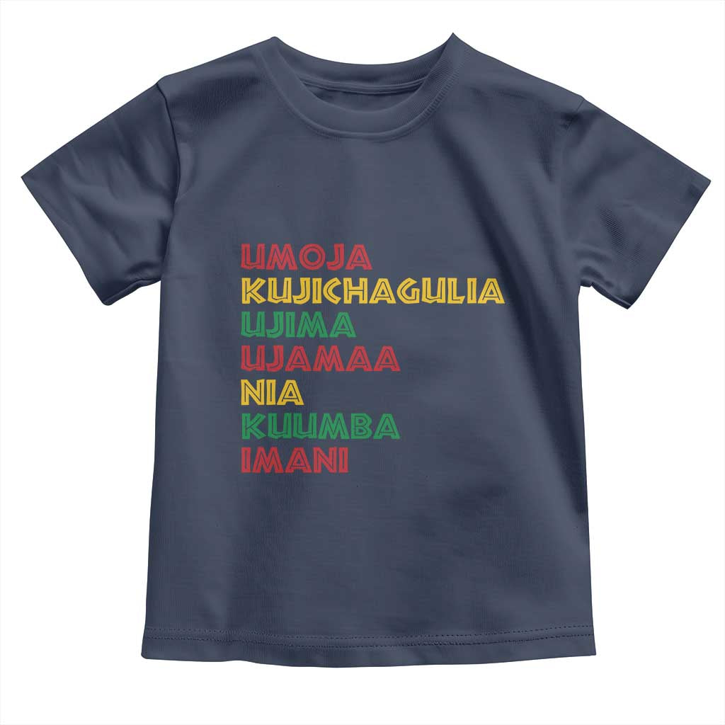 Seven Principles Of Kwanzaa African Nguzo Saba Toddler T Shirt TS11 Navy Print Your Wear