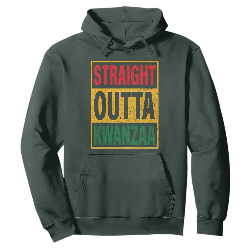 Funny Straight Outta Kwanzaa African American Heritage Hoodie TS11 Dark Forest Green Print Your Wear