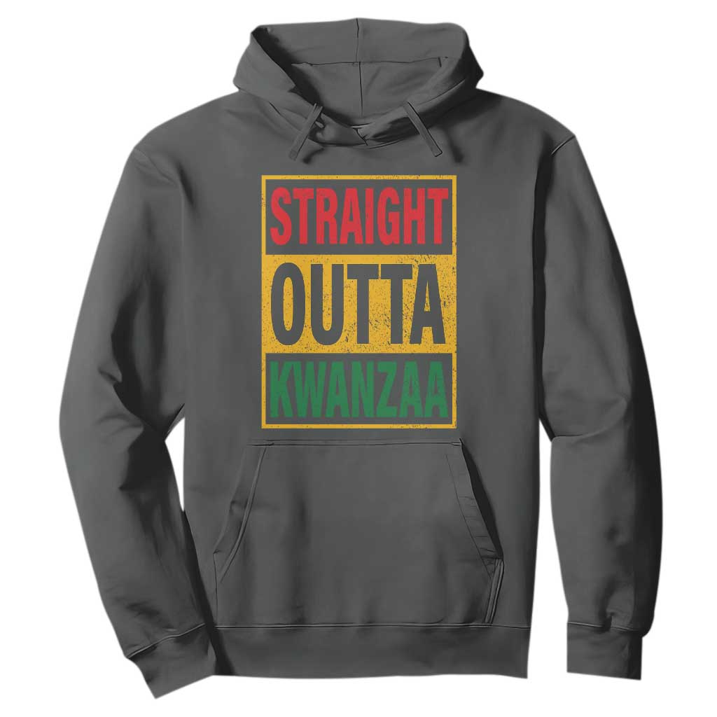 Funny Straight Outta Kwanzaa African American Heritage Hoodie TS11 Dark Heather Print Your Wear
