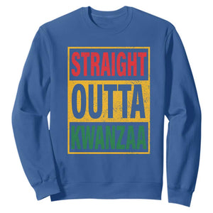 Funny Straight Outta Kwanzaa African American Heritage Sweatshirt TS11 Royal Blue Print Your Wear