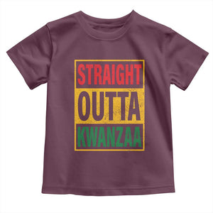 Funny Straight Outta Kwanzaa African American Heritage Toddler T Shirt TS11 Maroon Print Your Wear